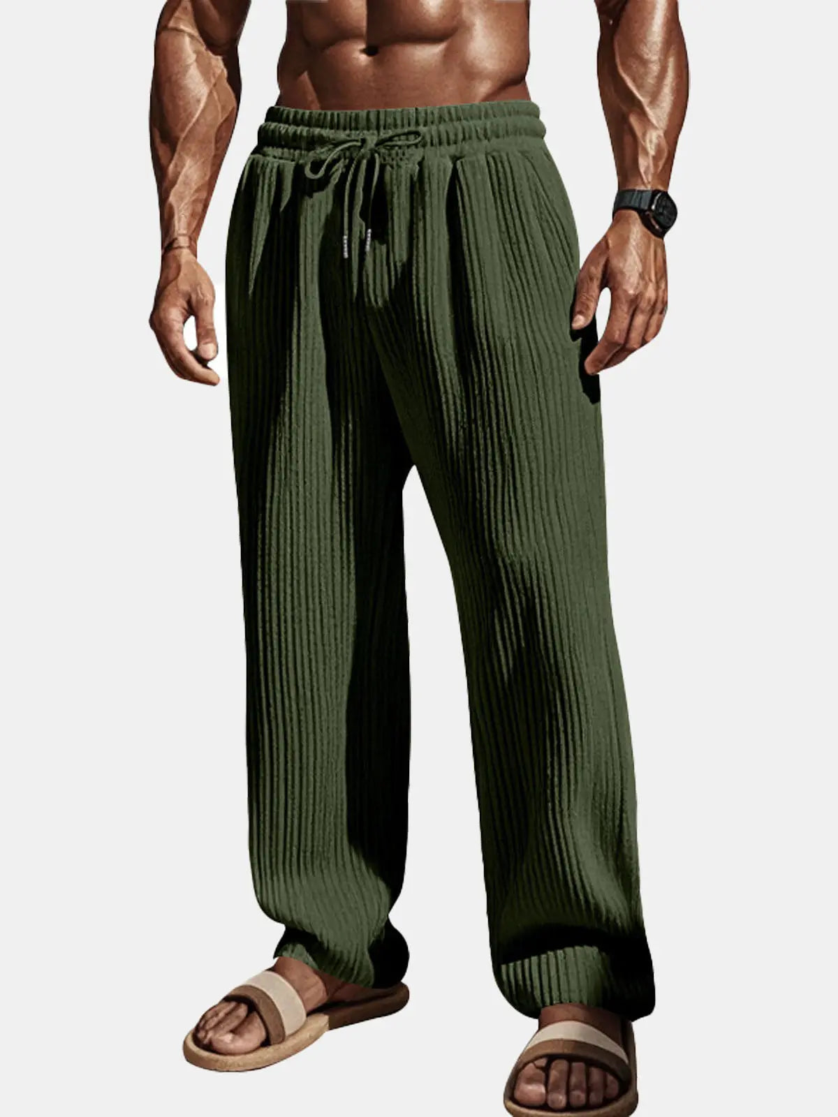 Men's Ribbed Drawstring Pants ElevenOasis