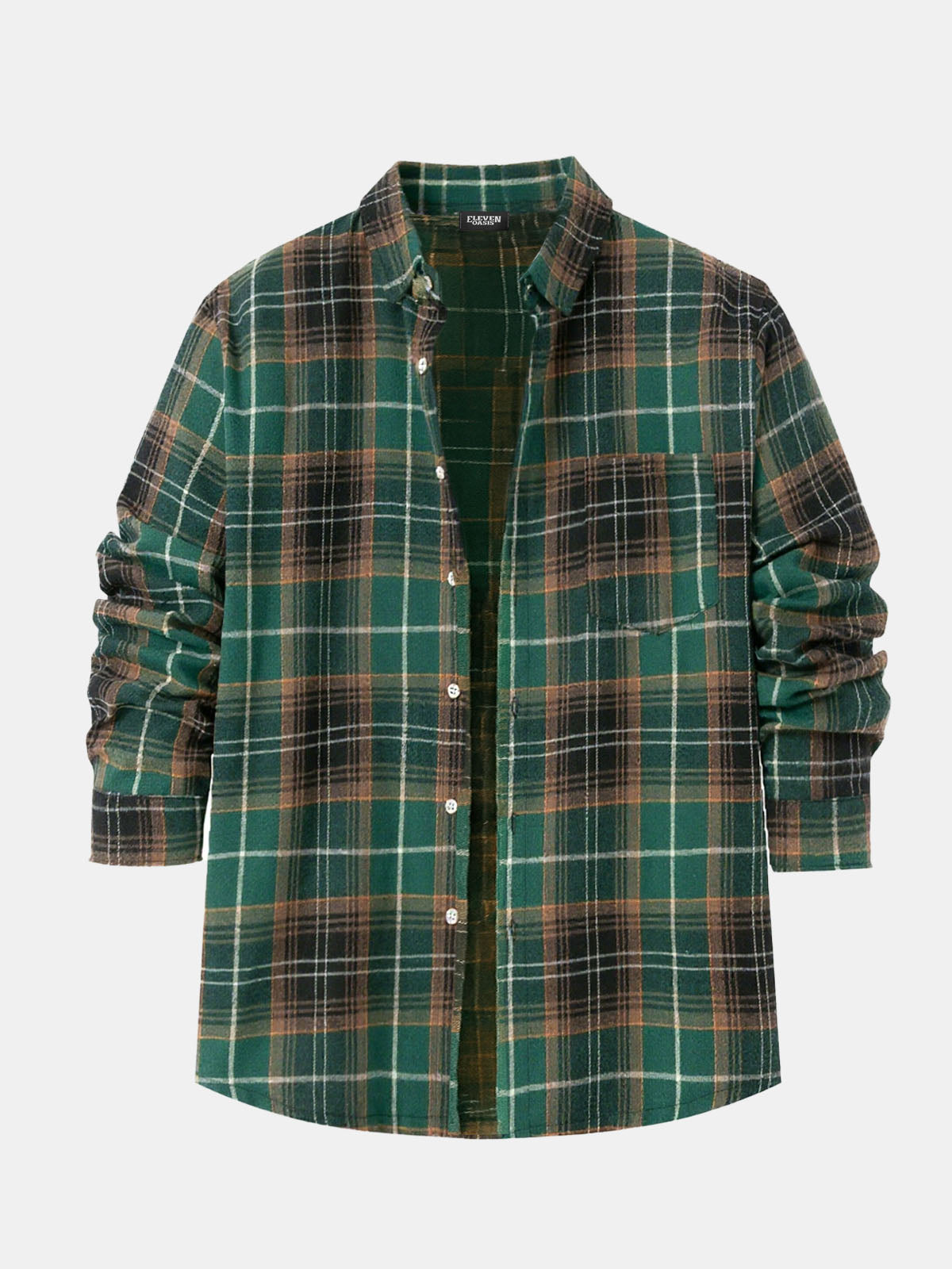 Men's Button-Down Plaid Long Sleeve Shirt