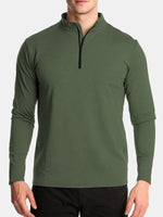 Men's Slim Fit Half-Zip Performance Long Sleeve Shirt Eleven Oasis