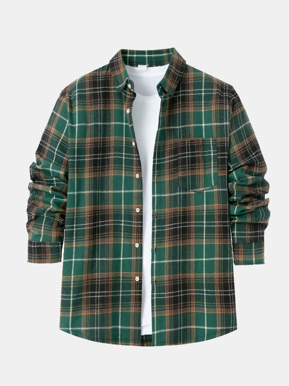 Men’s Button-Down Plaid Long Sleeve Shirt Eleven Oasis