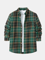 Men’s Button-Down Plaid Long Sleeve Shirt Eleven Oasis