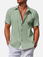 Men's Striped Textured Cotton Short Sleeve Shirt Eleven Oasis