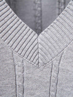 Men's Cable Knit V-Neck Sweater Vest Eleven Oasis