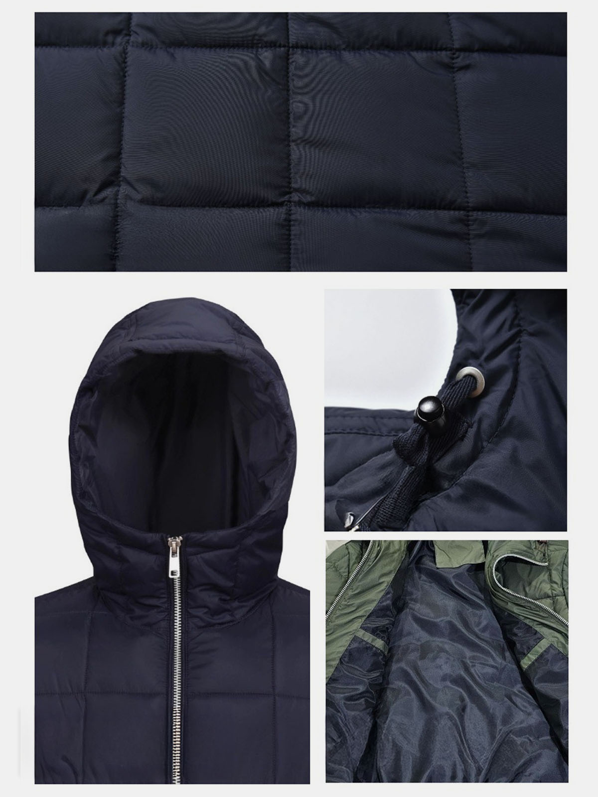 Men's Square-Quilt Winter Hooded Puffer Jacket Eleven Oasis