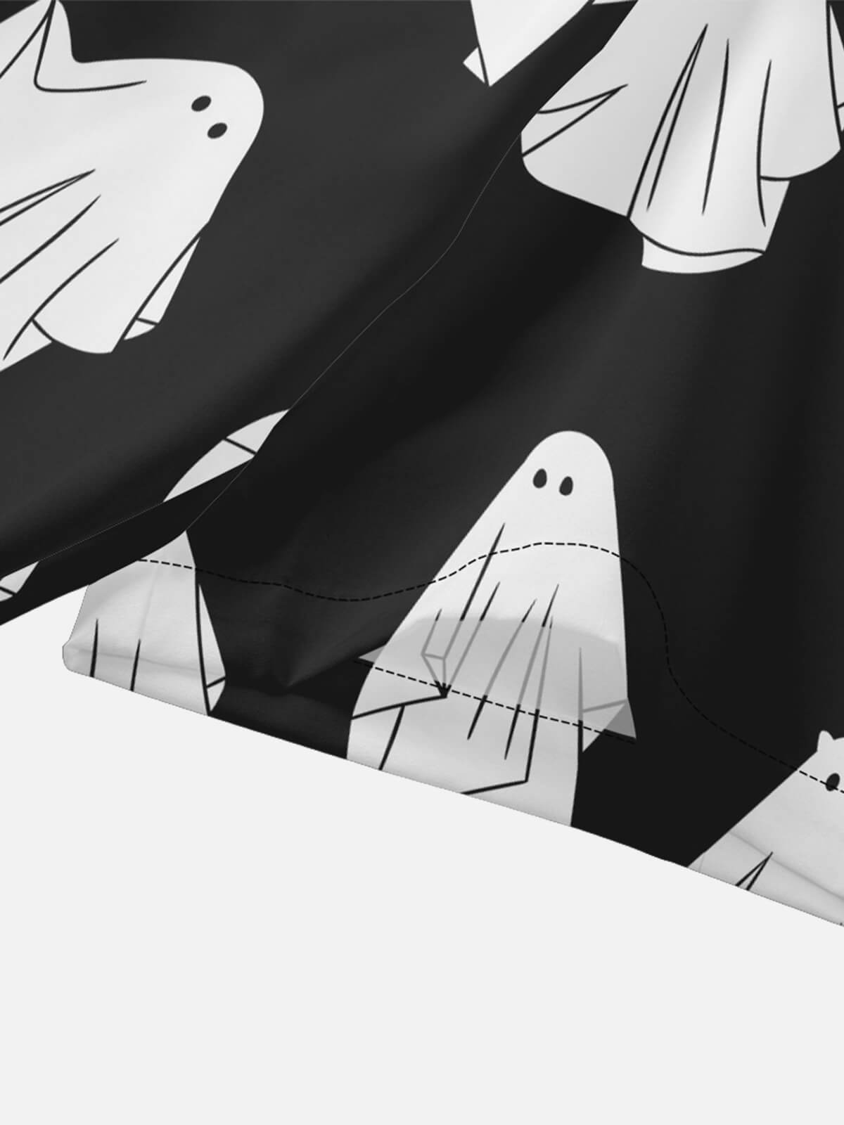 Tall Men's Halloween Ghost Party Short Sleeve Shirt Eleven Oasis