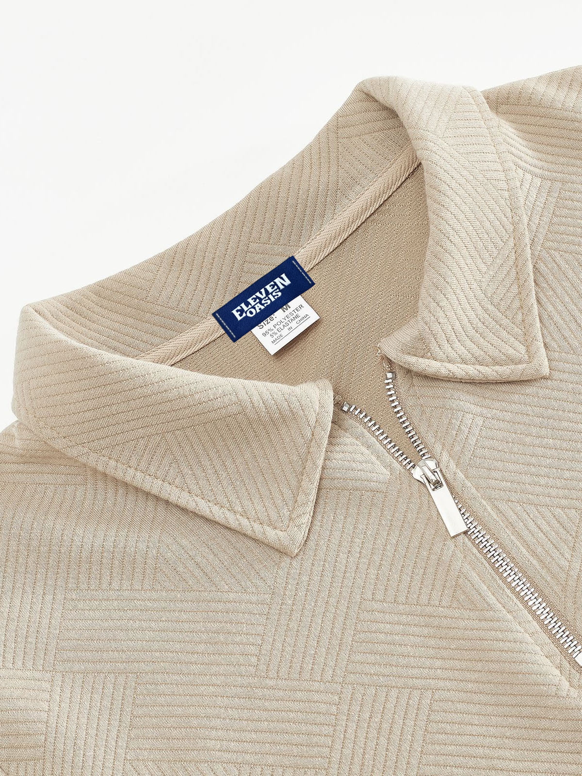 Men's Black Textured Half-Zip Pullover Sweatshirt Eleven Oasis