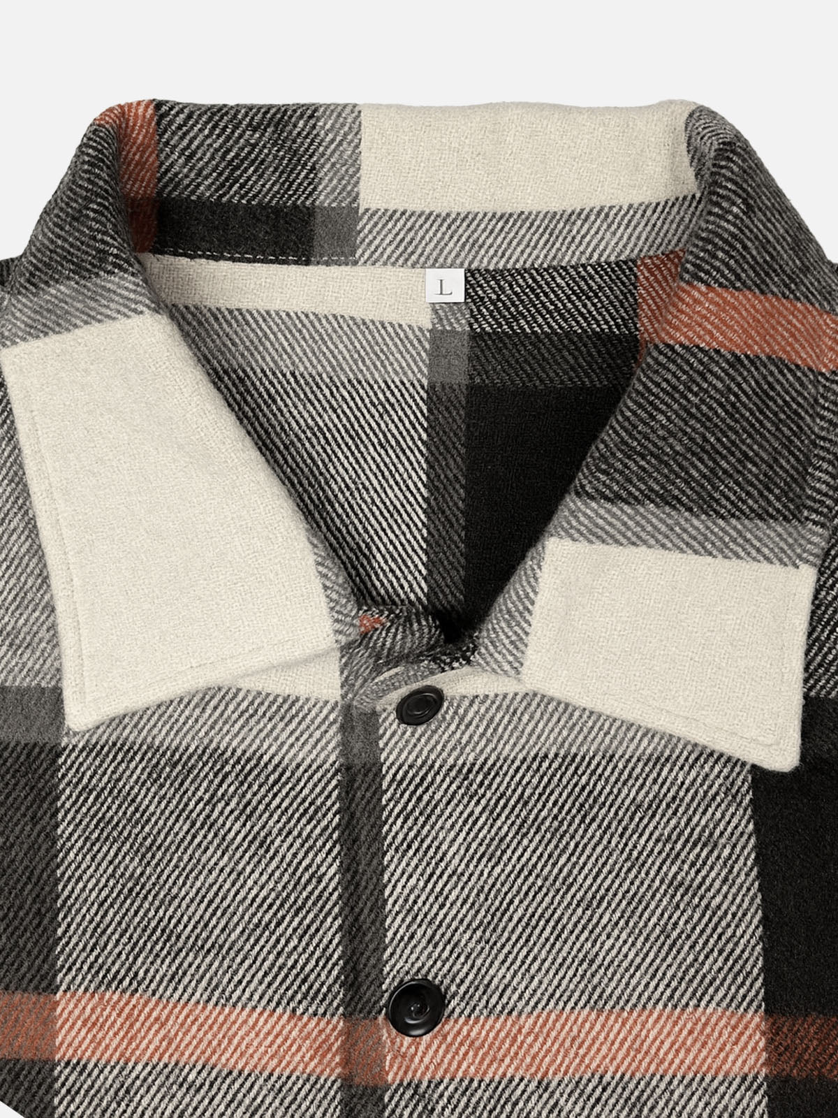 Men's Warm Plaid Button-Up Long Sleeve Shirt Jacket Eleven Oasis