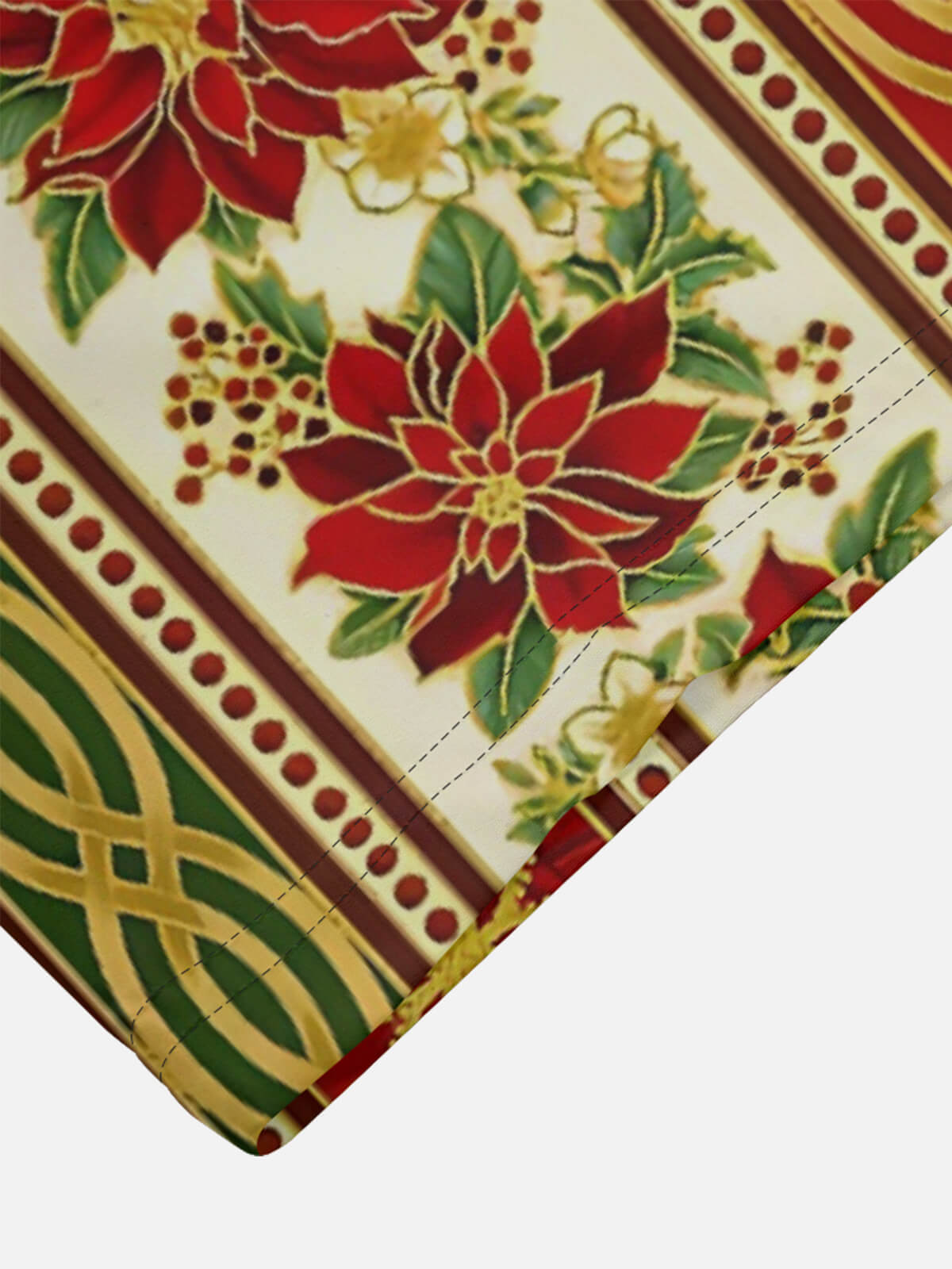 Tall Men's Poinsettia Stripe Christmas Short Sleeve Shirt Eleven Oasis