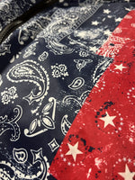 USA Flag Bandana Patchwork Puffer Bomber Jacket ElevenOasis