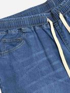 Men's Faded Wash Wide-Leg Drawstring Denim Pants ElevenOasis