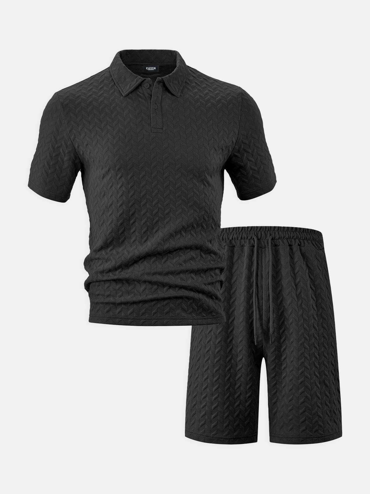 Men's Slim Fit Short Sleeve Polo & Shorts Set