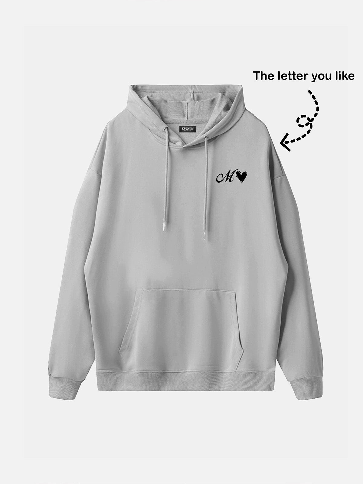 Custom Letter Love Hoodie Eleven Oasis
