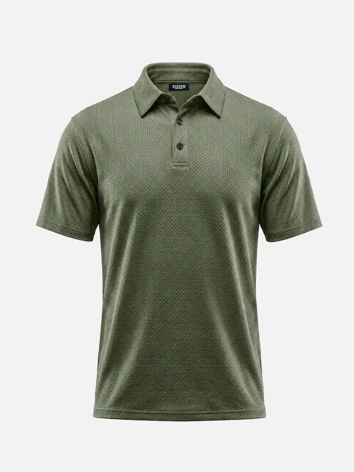 Men's Textured Knit Short Sleeve Polo Shirt ElevenOasis