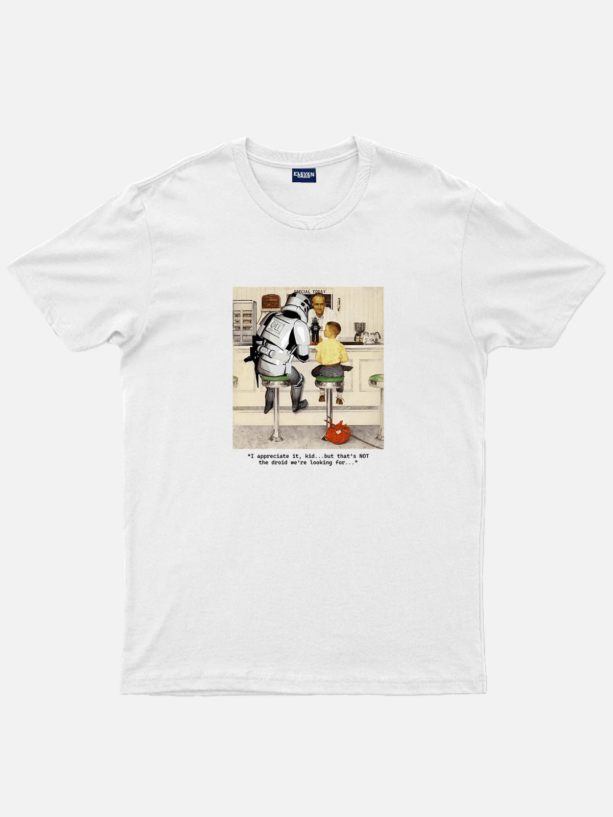 Men’s Science Fiction Basic Cotton Round Neck Short Sleeve T - Shirt Star Wars Lunch with R2 Eleven Oasis