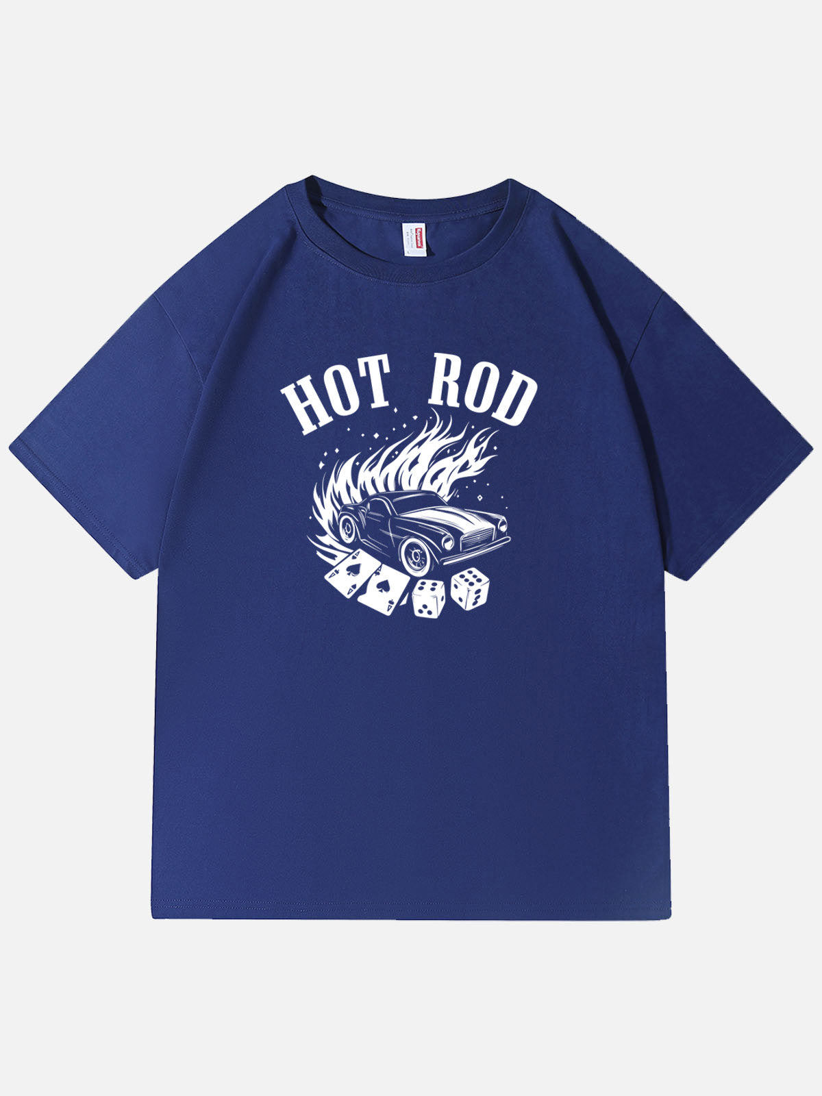 Men’s HotRod&Automotive Basic Cotton Round Neck T - Shirt Torched Muscle Dice Drag Eleven Oasis
