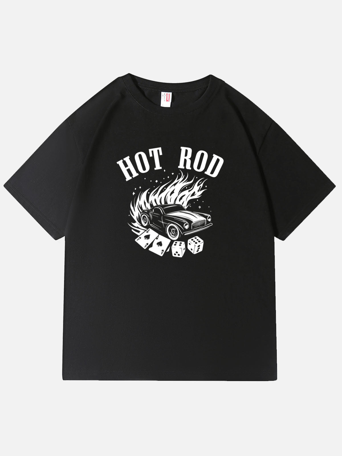 Men’s HotRod&Automotive Basic Cotton Round Neck T - Shirt Torched Muscle Dice Drag Eleven Oasis