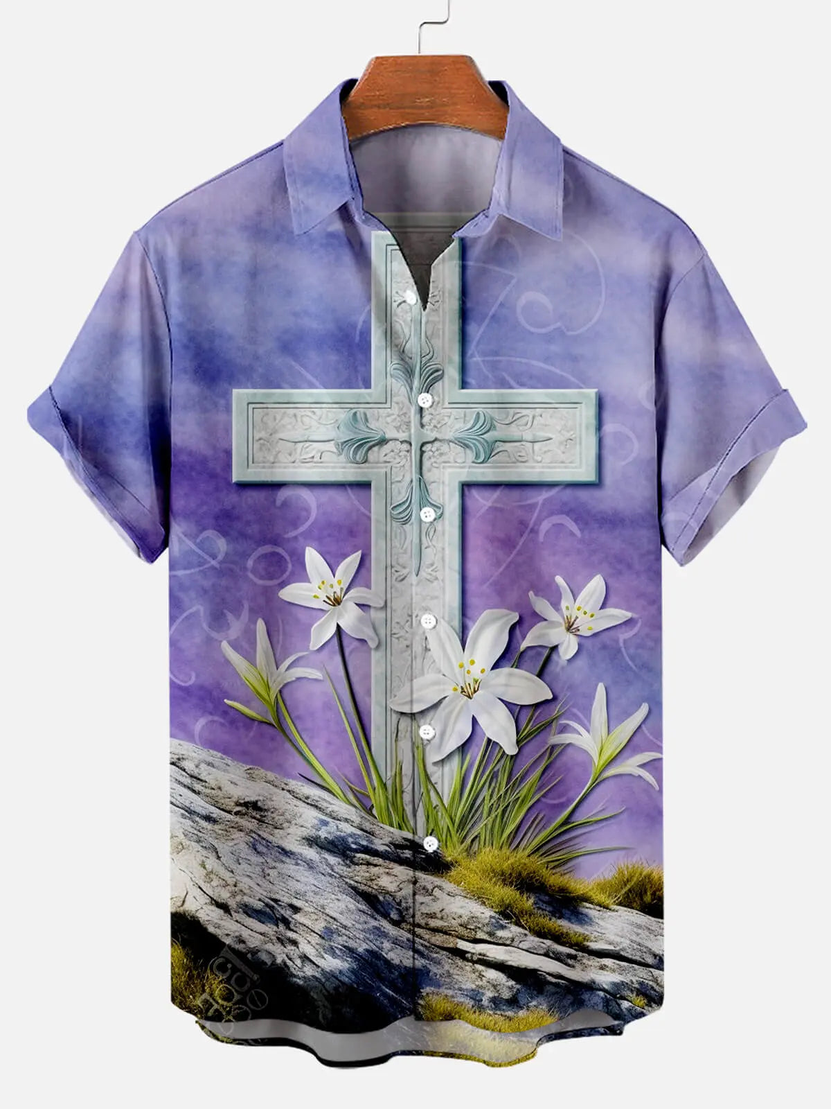 Men's Easter Cross Pattern Short Sleeve ShirtMens short sleeve shirts Big and tall Mens shirts Short sleeve shirts for men Mens 4xl shirts Casual short sleeve shirts