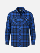 Men's Brushed Plaid Double Pocket Long Sleeve Flannel Shirt Eleven Oasis