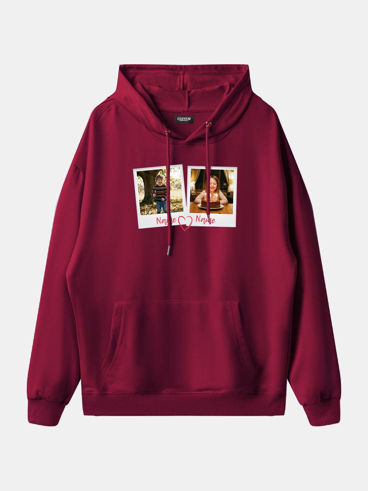 Custom Photos & Names Hoodie Eleven Oasis