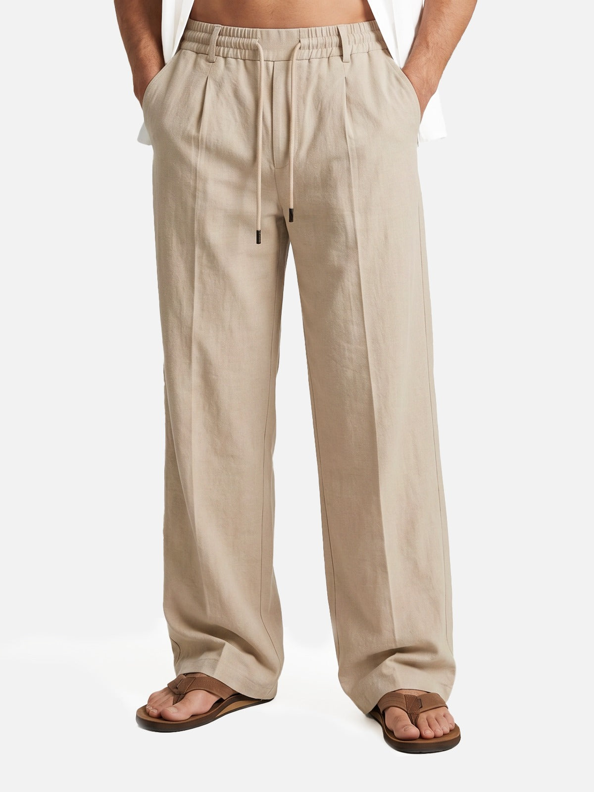 Men's Relaxed Linen Straight Leg Pants ElevenOasis