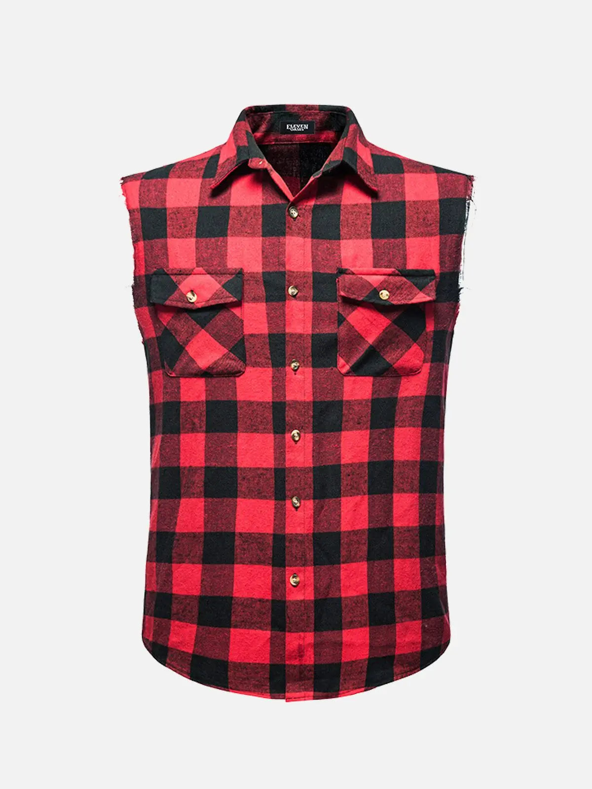 Men's Buffalo Plaid Sleeveless Shirt Eleven Oasis