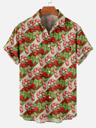 Christmas Candy Print Men's Short Sleeve ShirtMens short sleeve shirts Big and tall Mens shirts Short sleeve shirts for men Mens 4xl shirts Casual short sleeve shirts