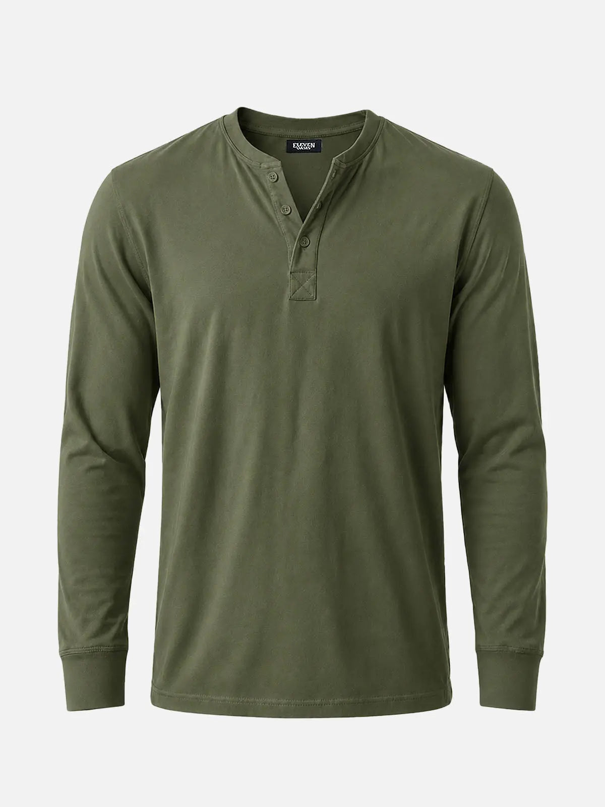 Men's Classic Henley Slim Fit Long Sleeve Shirt Eleven Oasis