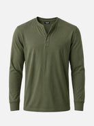 Men's Classic Henley Slim Fit Long Sleeve Shirt Eleven Oasis