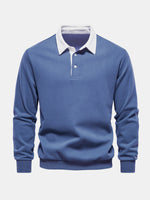 Men's Polo Collar Long Sleeve Sweatshirt Eleven Oasis