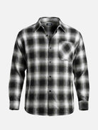 Men's Shadow Plaid Pocket Long Sleeve Shirt Eleven Oasis