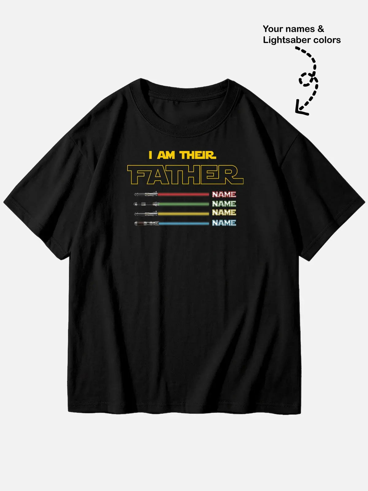 Men's Custom Lightsaber Father's Day Short Sleeve T-Shirt Eleven Oasis