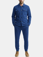 Men's Faux Suede Button-Up Two-Piece Set Eleven Oasis