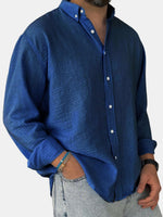 Men's 100% Cotton Button Down Long Sleeve Shirt Eleven Oasis