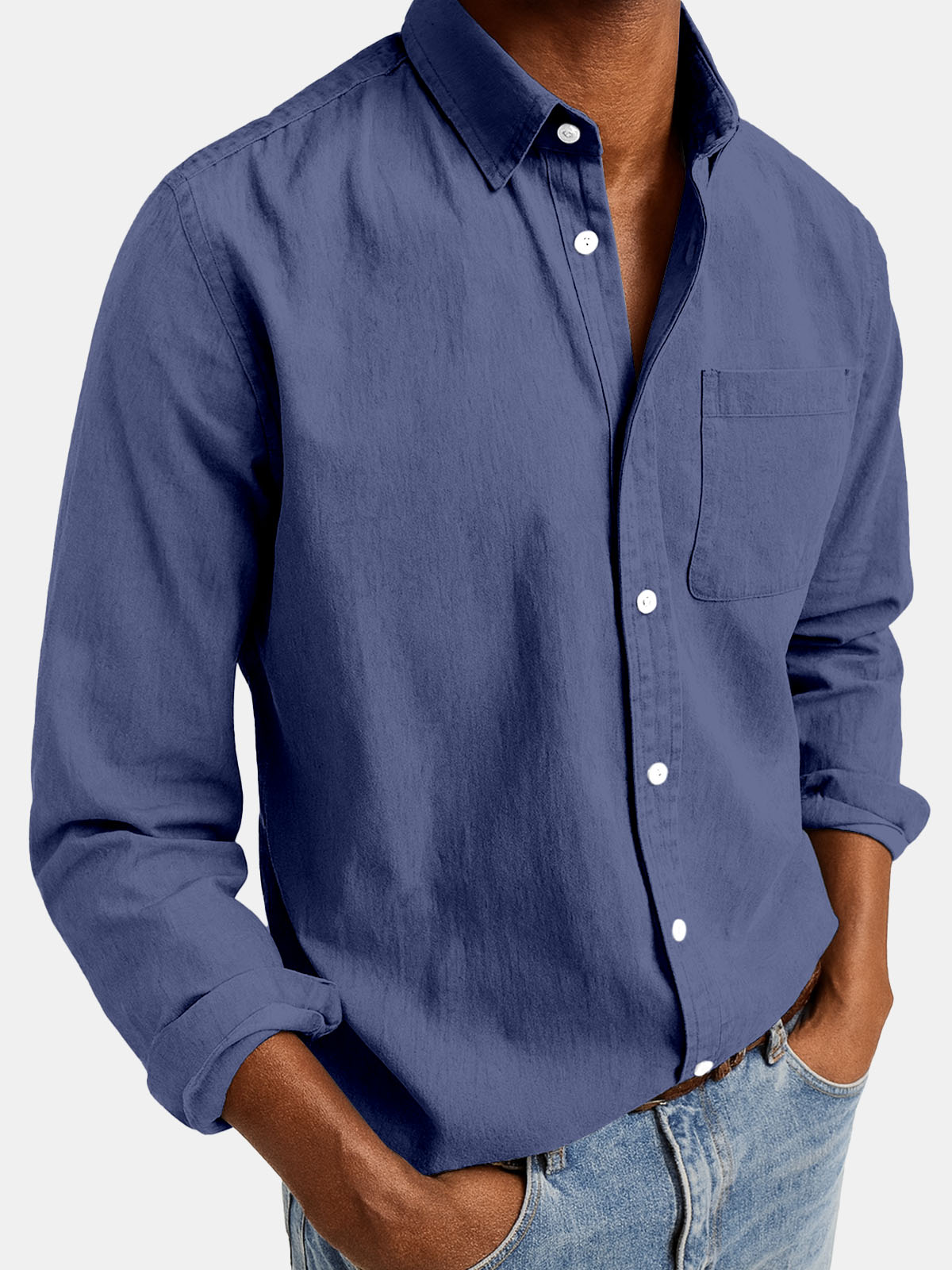 Men's Acid Washed Cotton Long Sleeve Shirt Eleven Oasis