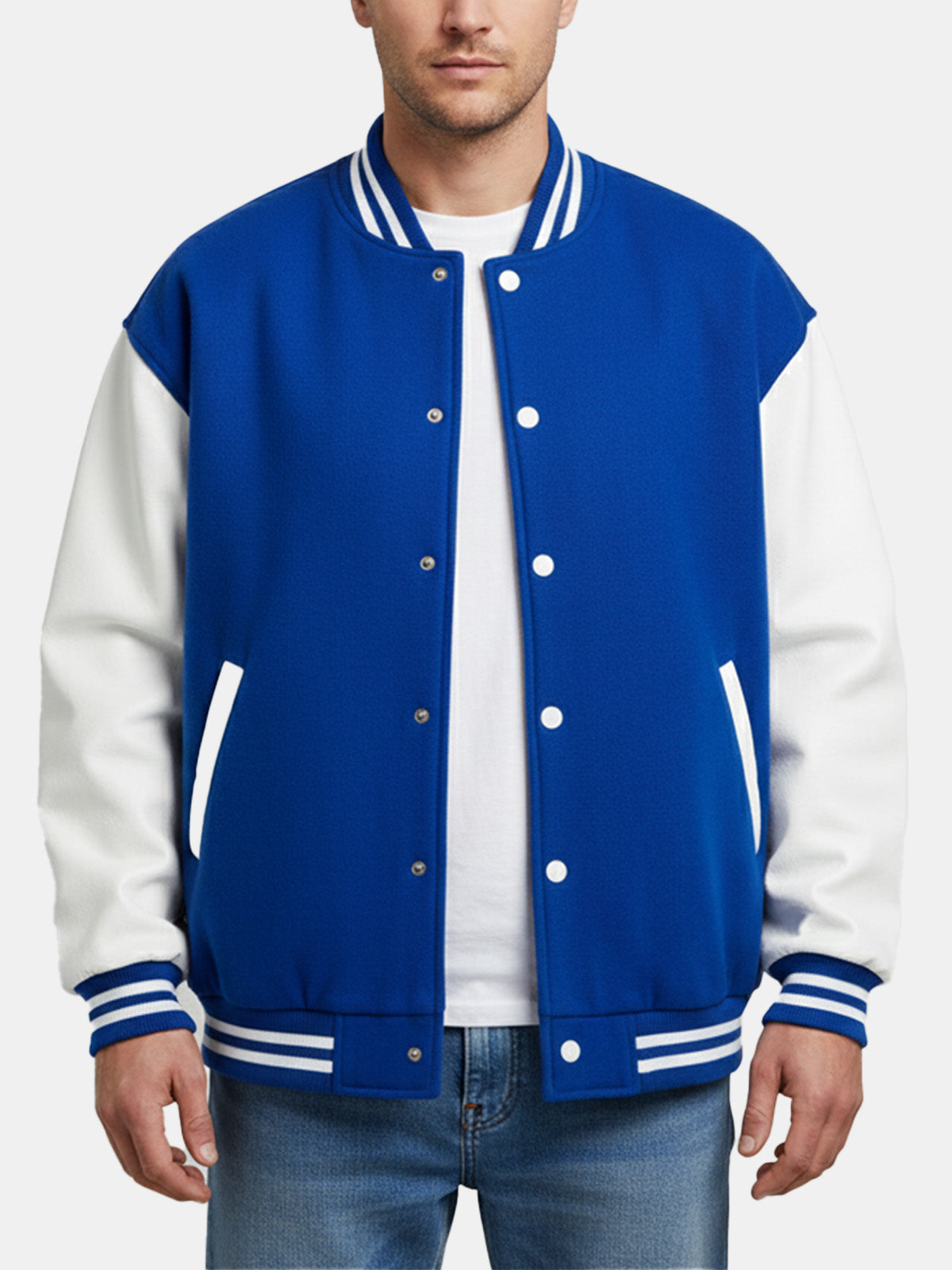 Men's Classic Colorblock Varsity Jacket Eleven Oasis