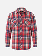 Men's Brushed Plaid Double Pocket Long Sleeve Flannel Shirt Eleven Oasis