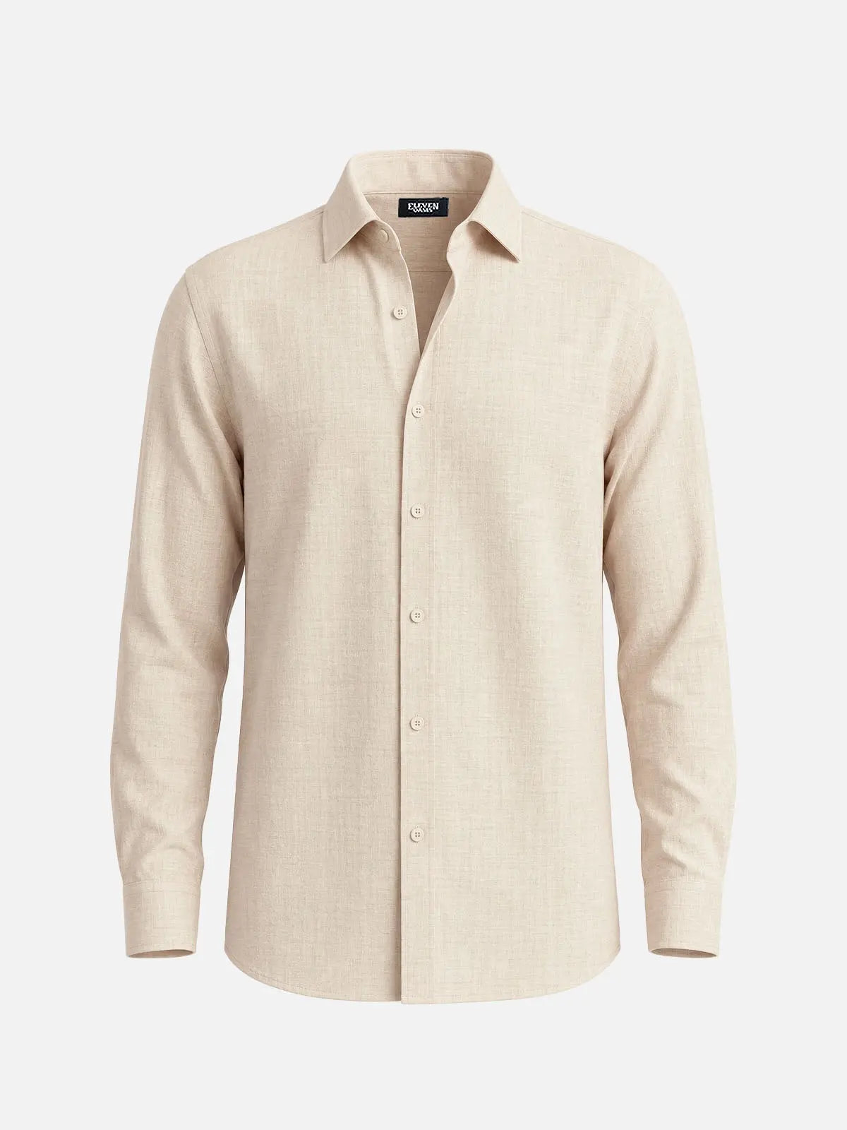 Men's Linen Blend Regular Fit Long Sleeve Shirt