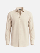 Men's Linen Blend Regular Fit Long Sleeve Shirt Eleven Oasis