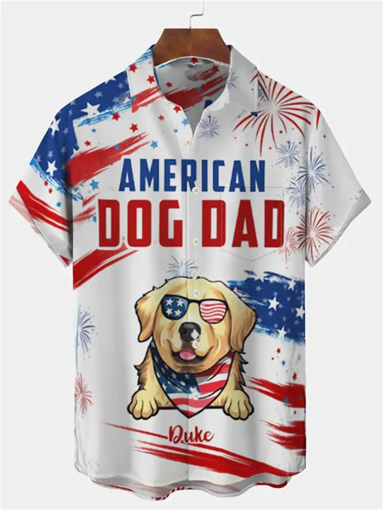 American Flag and Animal Short Sleeve ShirtMens short sleeve shirts Big and tall Mens shirts Short sleeve shirts for men Mens 4xl shirts Casual short sleeve shirts