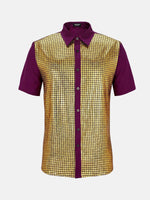 Men's Metallic Grid Short Sleeve Shirt Eleven Oasis