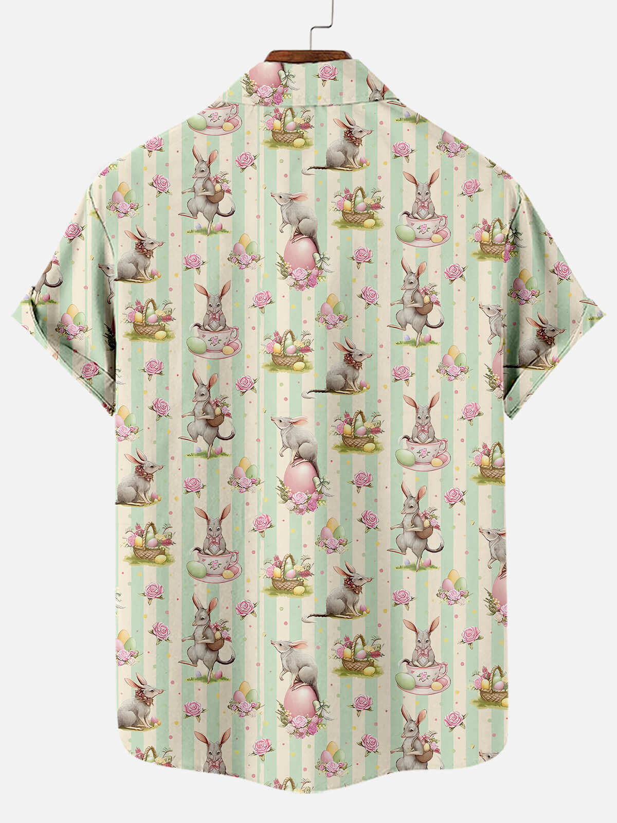 Men's Easter Egg Bunny Pattern Short Sleeve Shirt Summer Everest