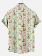 Men's Easter Egg Bunny Pattern Short Sleeve Shirt Summer Everest