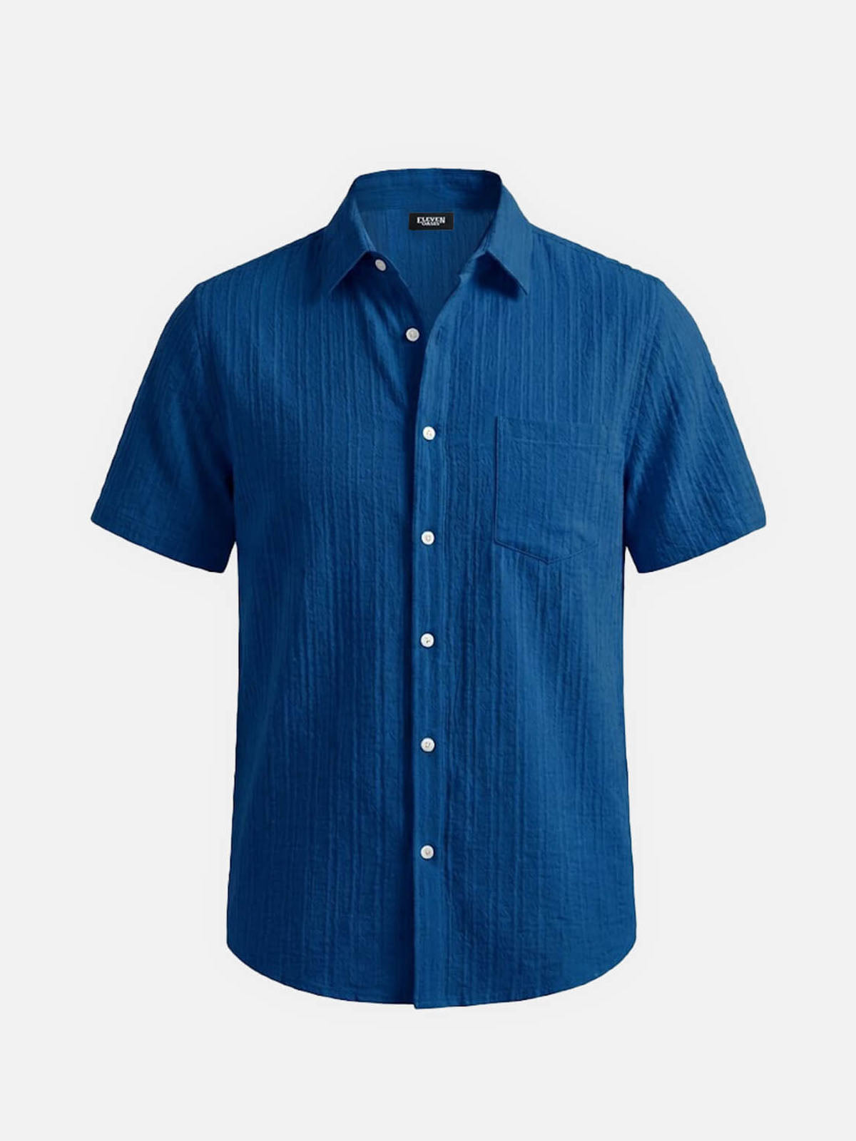Men's Textured Short Sleeve Button-Up Shirt Eleven Oasis