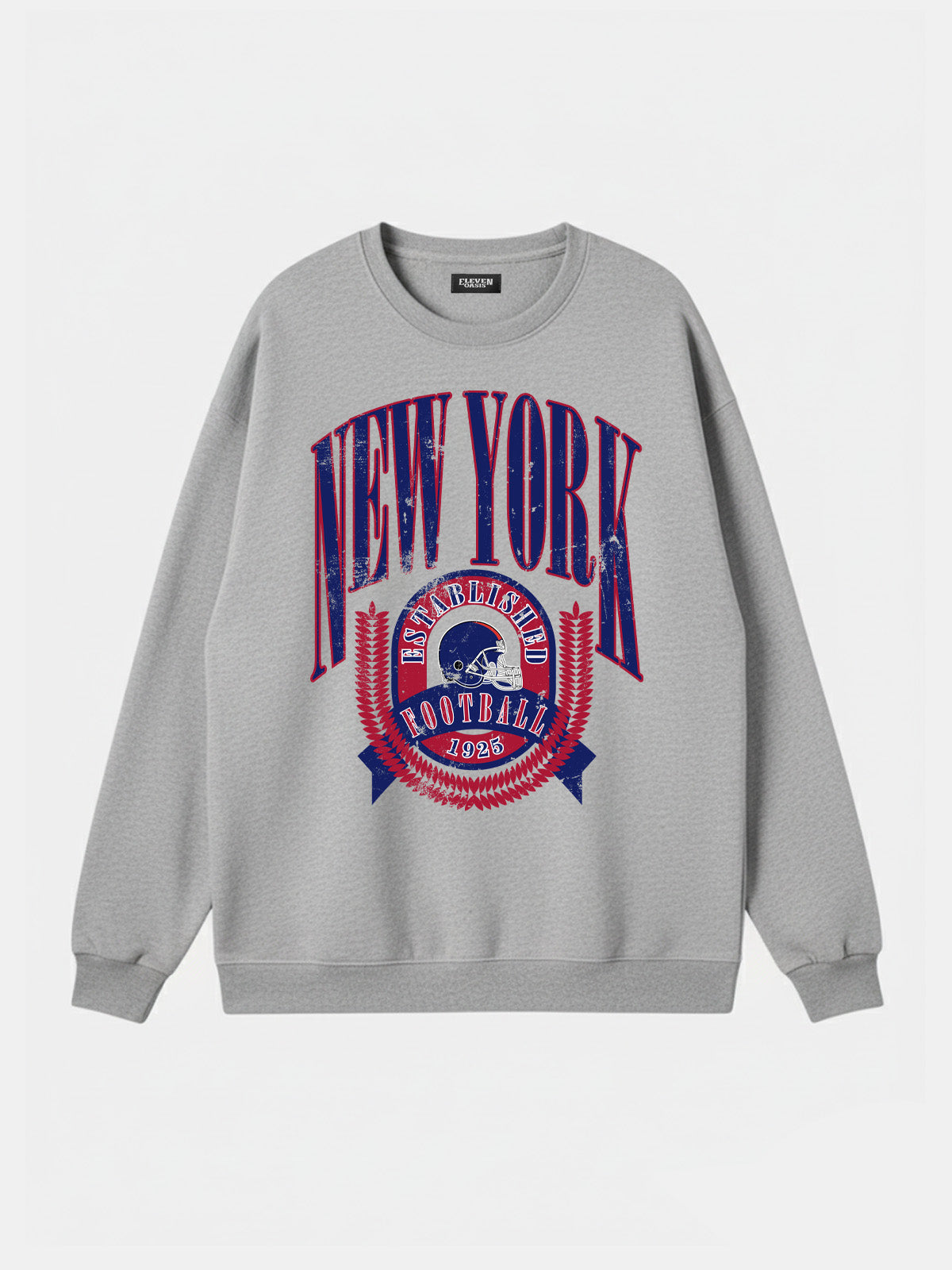 New York American Football Crest Sweatshirt Eleven Oasis