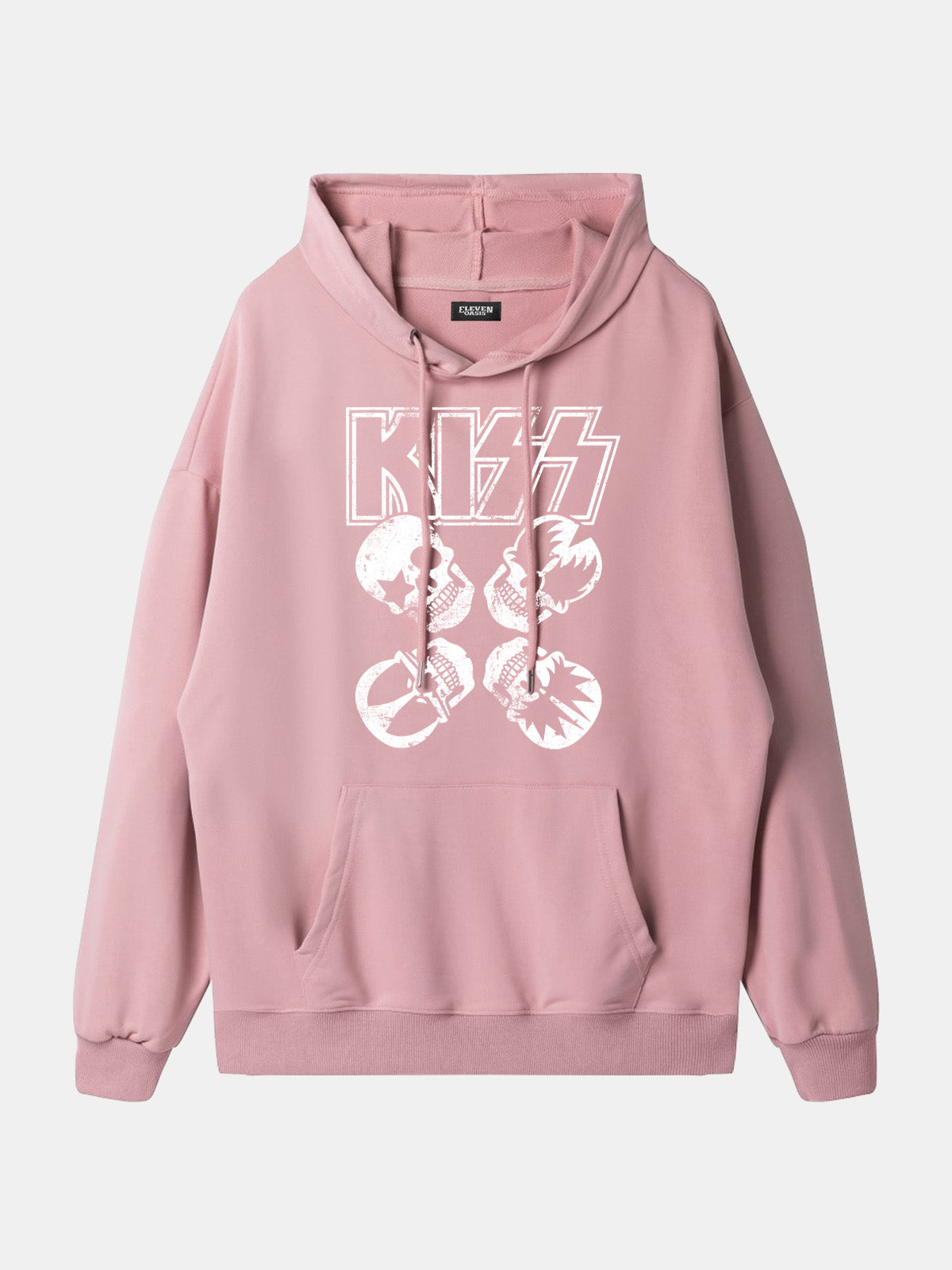 KISS Logo Band Faces Graphic Hoodie Eleven Oasis