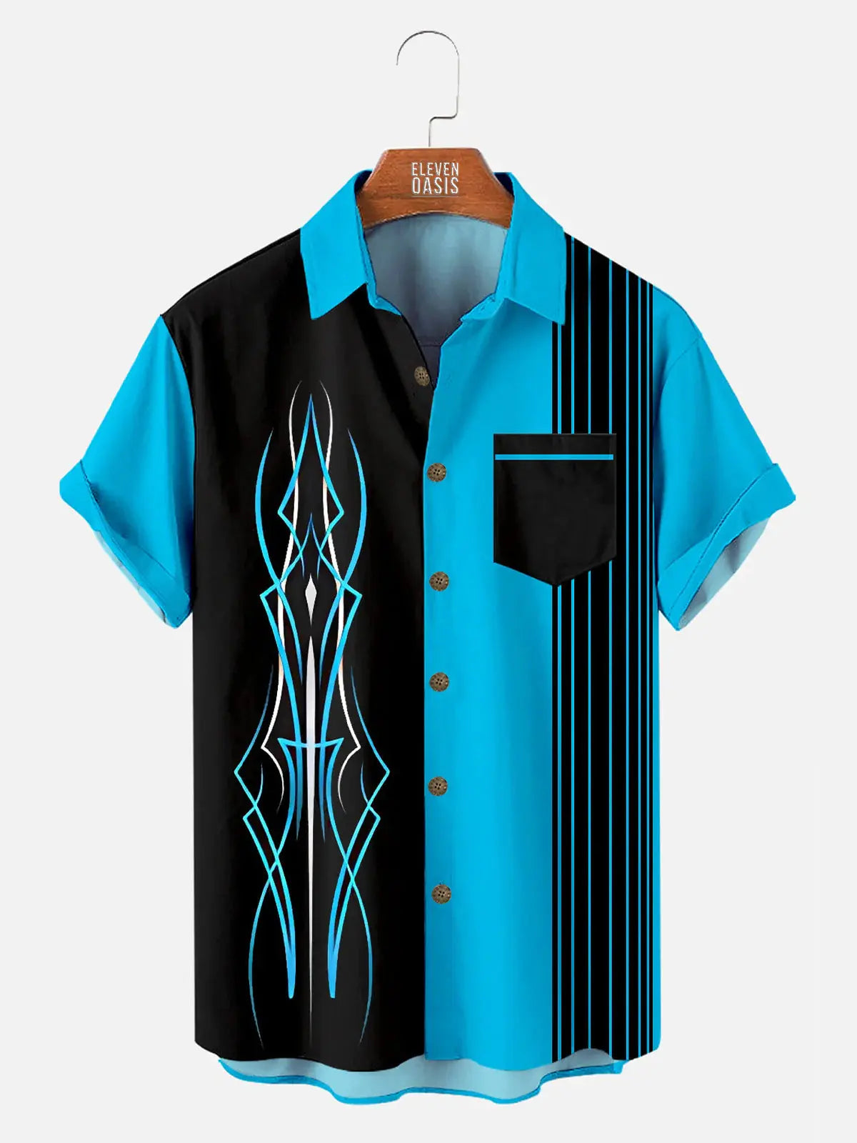 Automotive Stripe Short Sleeve Pocket ShirtMens short sleeve shirts Big and tall Mens shirts Short sleeve shirts for men Mens 4xl shirts Casual short sleeve shirts