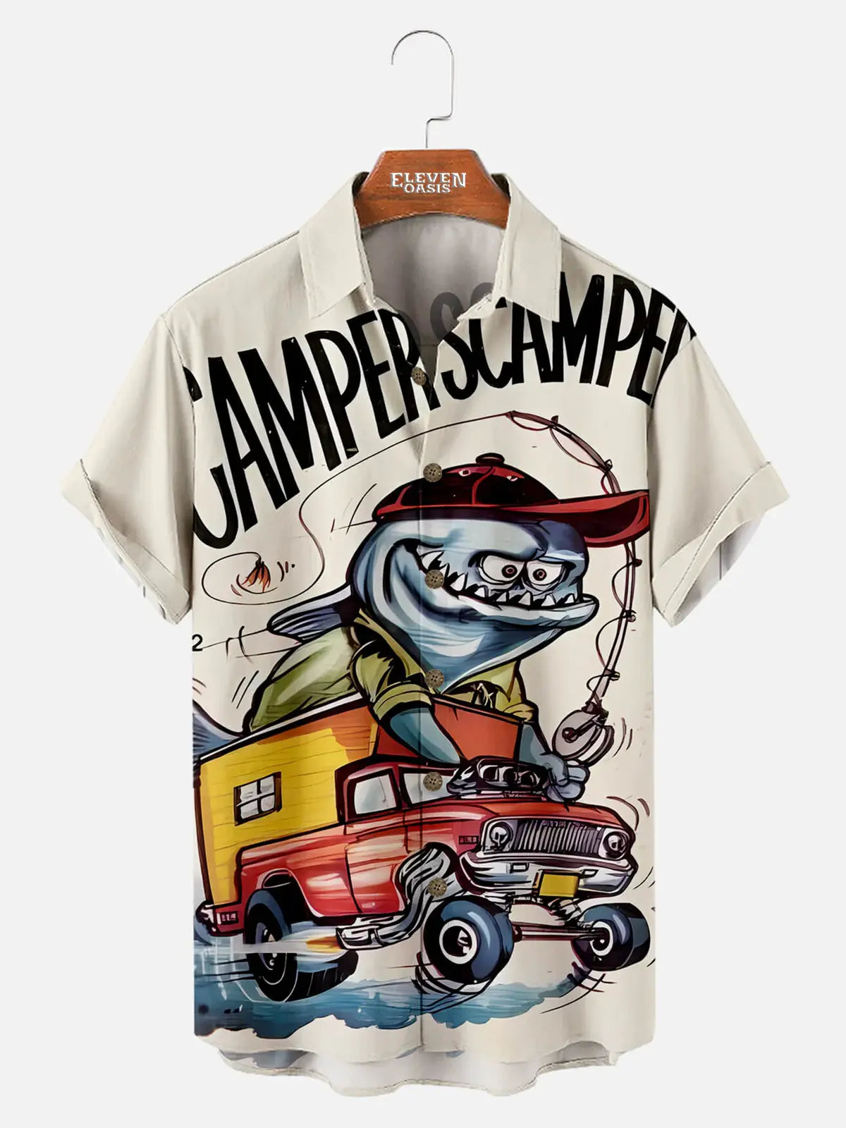 Men's Car Anime Rat Fink Series Short Sleeve Shirt Eleven Oasis
