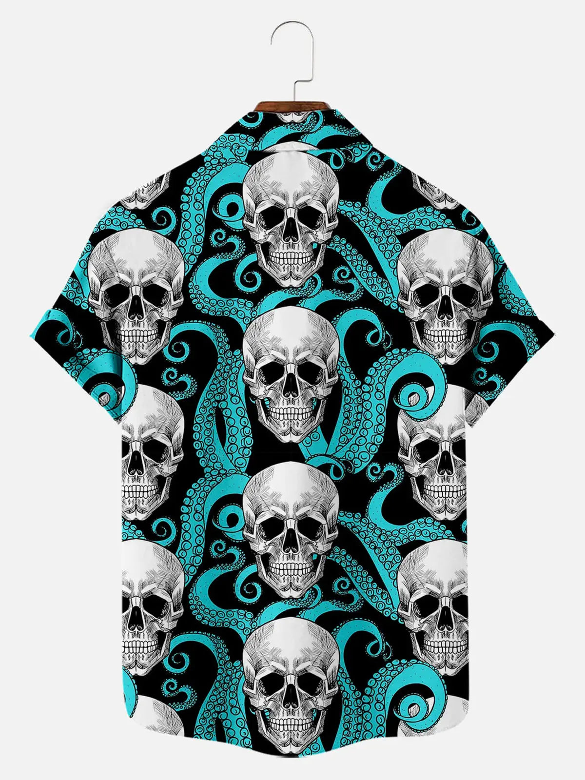 Cthulhu Octopus Skull Pattern Men's Short Sleeve TopsMens short sleeve shirts Big and tall Mens shirts Short sleeve shirts for men Mens 4xl shirts Casual short sleeve shirts