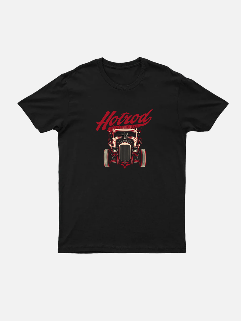 Men's Hot Rod Basic Cotton Round Neck Short Sleeve T-Shirt Classic Muscle Car Inspired Design Eleven Oasis