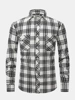 Men's Plaid Button-Down Long Sleeve Shirt Eleven Oasis